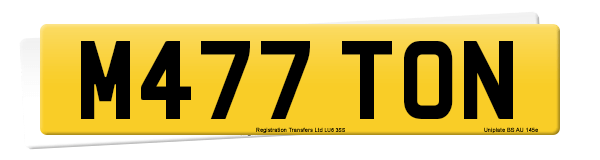 Registration number M477 TON
